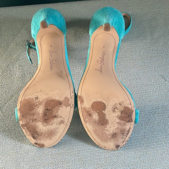 Sam Edelman turquoise, Blue suede Strappy Heels - Picture 10 of 10